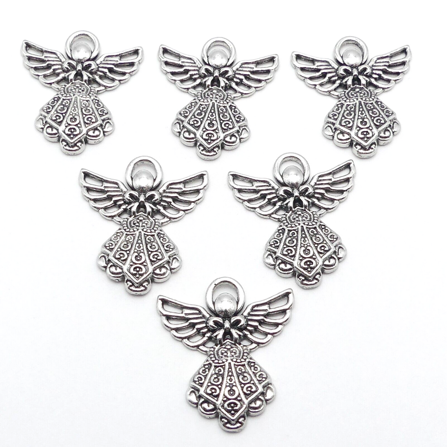 6 Tibetan Silver Tone Angel Charms Pendants