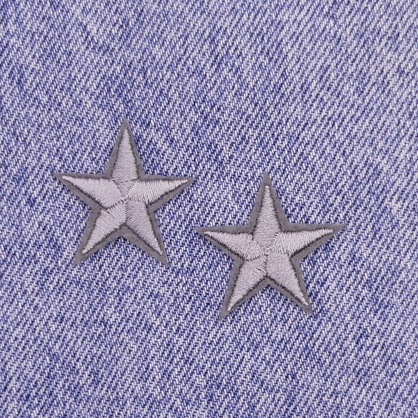 2 Silver STAR Patches Iron On Sew On Stars Patch Embroidered Applique Badges