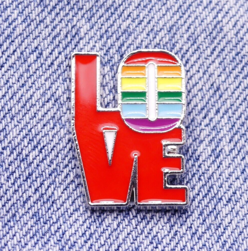 Love Rainbow LGBT Gay Lesbian Pride Enamel Pin