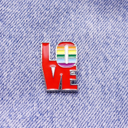 Love Rainbow LGBT Gay Lesbian Pride Enamel Pin