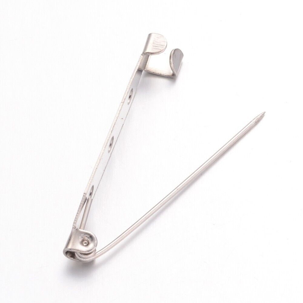 STEEL BROOCH BACK PINS 15mm 20mm 25mm 30mm 35mm 40mm BAR PIN BADGE