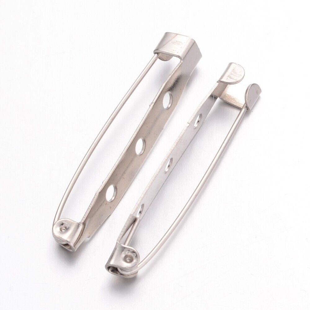 STEEL BROOCH BACK PINS 15mm 20mm 25mm 30mm 35mm 40mm BAR PIN BADGE