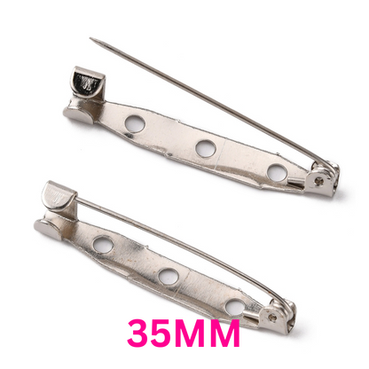 STEEL BROOCH BACK PINS 15mm 20mm 25mm 30mm 35mm 40mm BAR PIN BADGE