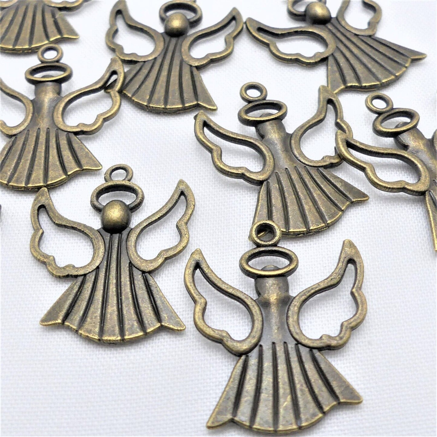 10 Tibetan Bronze Tone Angel Metal Charms Pendants