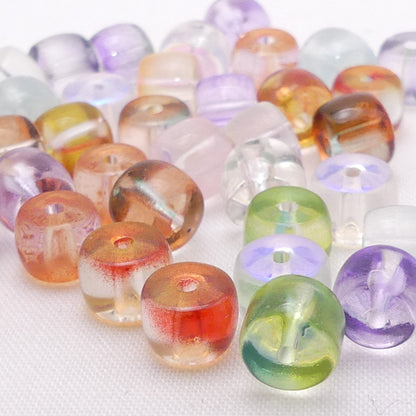 40 Mixed Barrel Glass Beads