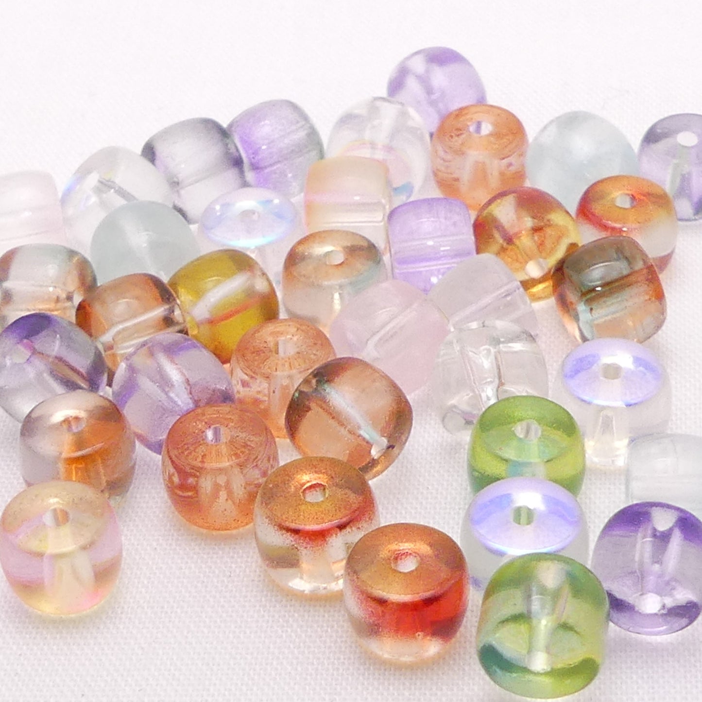 40 Mixed Barrel Glass Beads