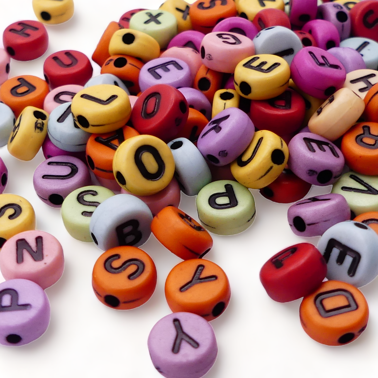 100 Mixed Alphabet Letter Beads RAMDOM Mix Of Colours And Letters