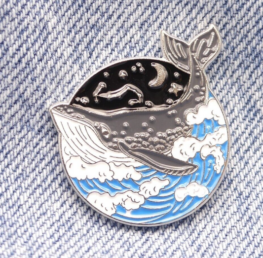 Celestial Whale Collectable Enamel Pin Badge.