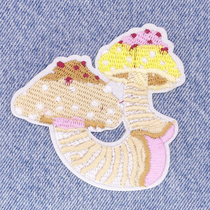 Mushroom Iron On / Sew On Applique Patch Toadstool Fungi Embroidered