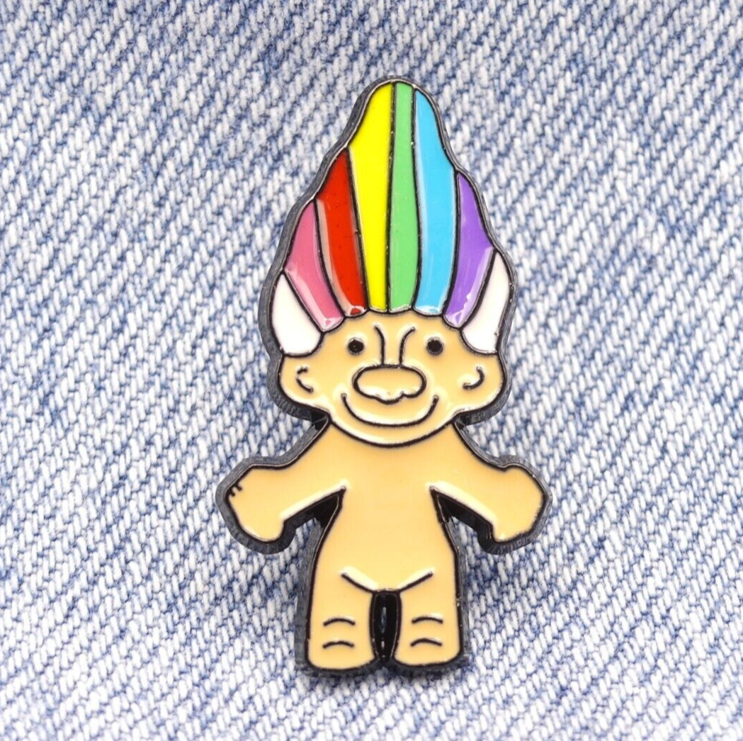 Rainbow Troll Enamel Pin Badge Love is Love Retro Pride Lapel Hard Enamel Pin