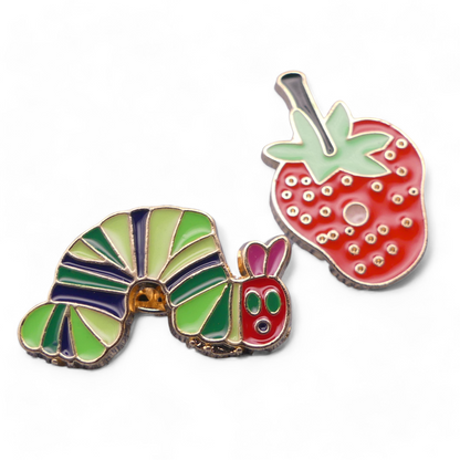 Set The Very Hungry Caterpillar And Strawberry Enamel Pin Badge