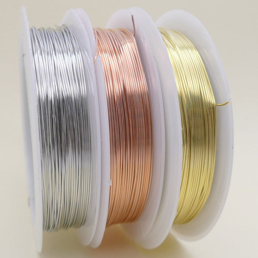 Silver Gold Copper Plated Beading Wire 0.2mm 0.3mm 0.4mm 0.5mm 0.6mm 0.8mm 1mm