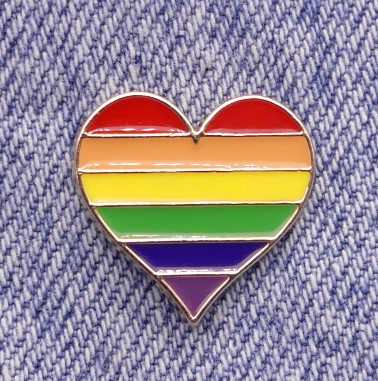 Rainbow Heart Love LGBT Gay Lesbian Pride Enamel Pin Badge Brooch