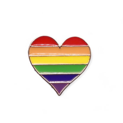 Rainbow Heart Love LGBT Gay Lesbian Pride Enamel Pin Badge Brooch