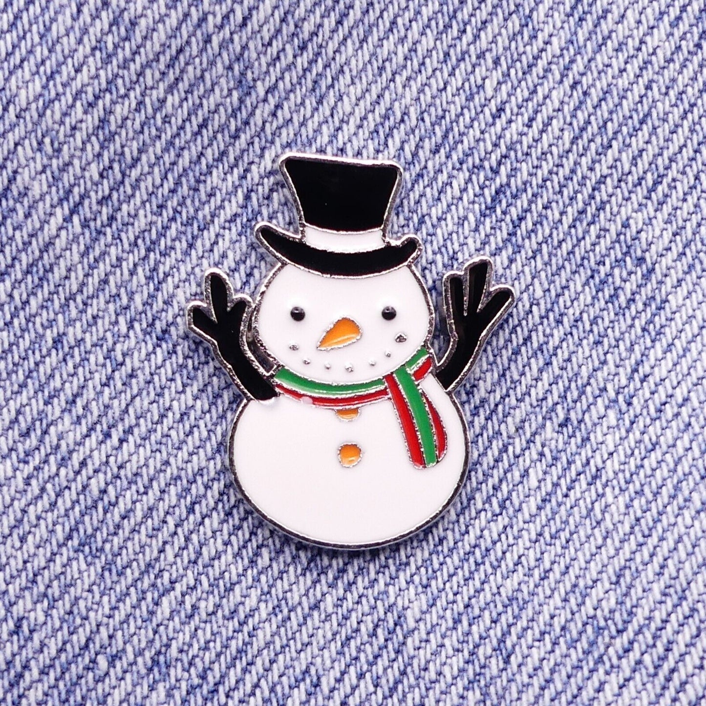 Cute Snowman Enamel Pin Badge - Christmas Winter Holiday Accessory, Lapel Pin