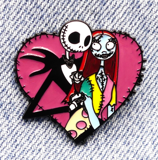 Nightmare Before Christmas Jack & Sally Enamel Pin Badge