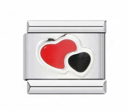 Yin Yang heart Italian Charm Link Fits nomination And All 9mm Italian Bracelets