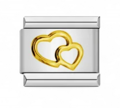 Yin Yang heart Italian Charm Link Fits nomination And All 9mm Italian Bracelets