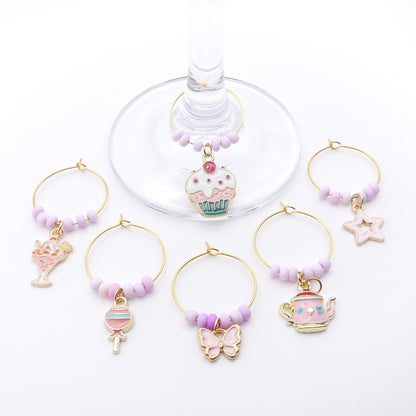 Set Of 6 Wine Glass Charms