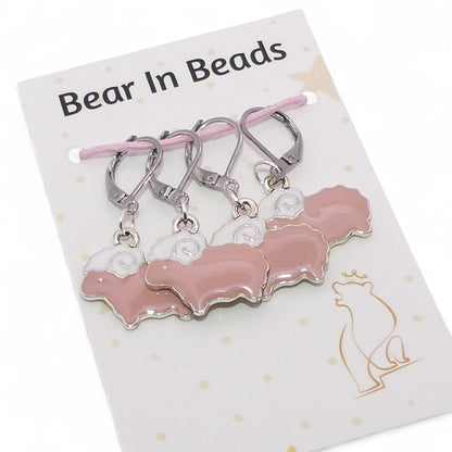 4 Pastel Pink Sheep Row Counter Crochet Knitting Clip Stitch Markers Holders