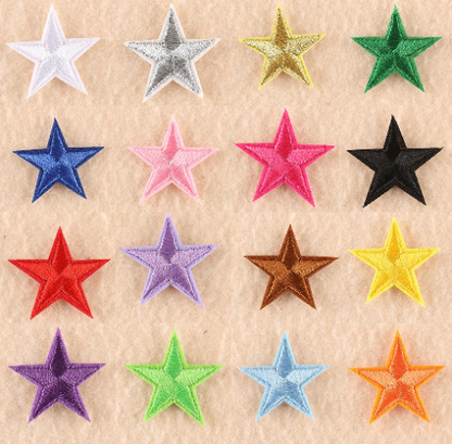 2 or 10 Star Iron On Patch Sew On Star 3cm Applique Patches Choice of 22 Colours