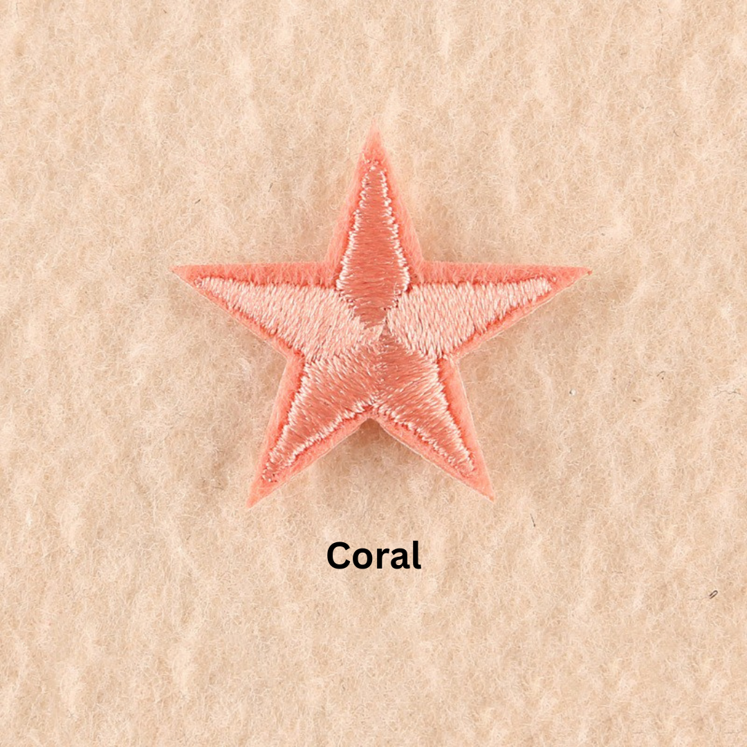 2 or 10 Star Iron On Patch Sew On Star 3cm Applique Patches Choice of 22 Colours
