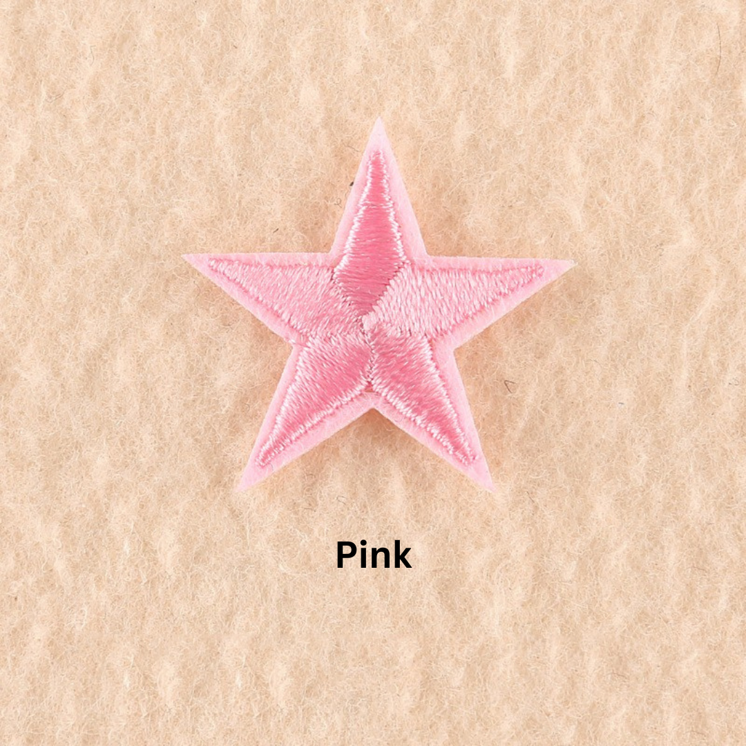2 or 10 Star Iron On Patch Sew On Star 3cm Applique Patches Choice of 22 Colours