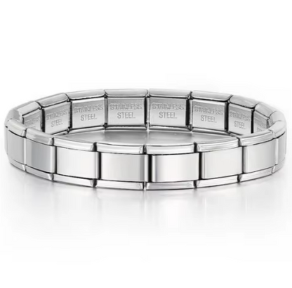 Adjustable Italian Charm 18 Link Starter Steel Bracelet