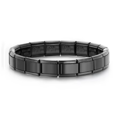 Adjustable Italian Charm 18 Link Starter Steel Bracelet