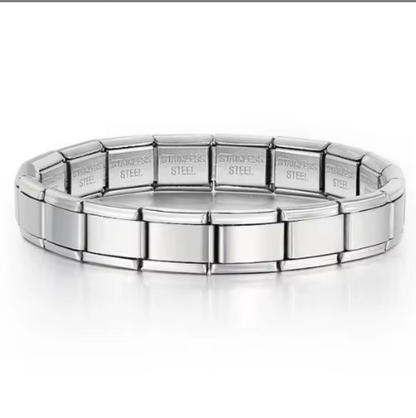 Adjustable Italian Charm 18 Link Starter Steel Bracelet