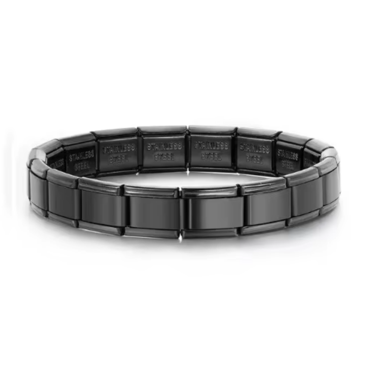 Adjustable Italian Charm 18 Link Starter Steel Bracelet