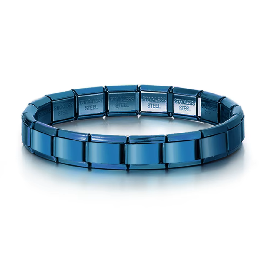 Adjustable Italian Charm 18 Link Starter Steel Bracelet