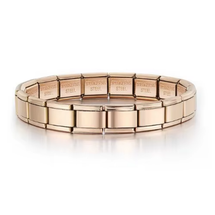 Adjustable Italian Charm 18 Link Starter Steel Bracelet