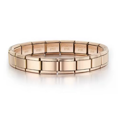 Adjustable Italian Charm 18 Link Starter Steel Bracelet