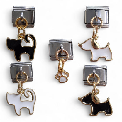 Italian Dangle Charm Dog Cat Animal Fits nomination And All 9mm Italian Bracelet
