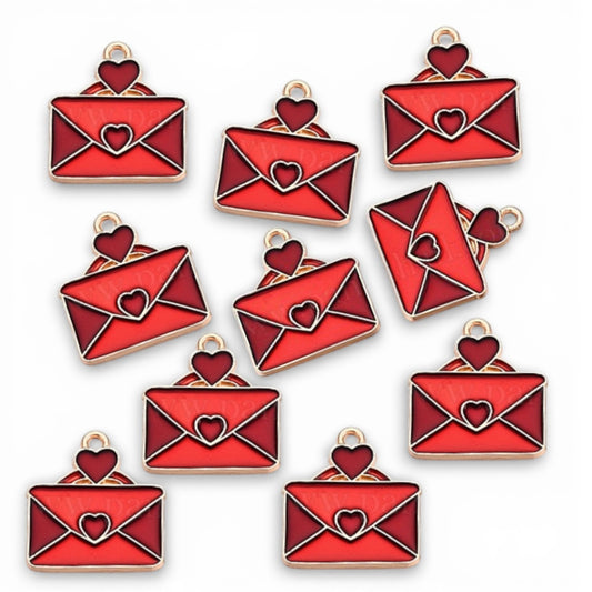 10pcs Valentine Envelope Charms