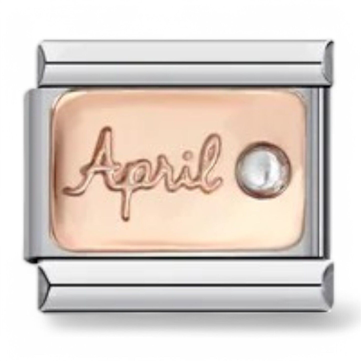April birthstone italian charm