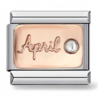 April birthstone italian charm