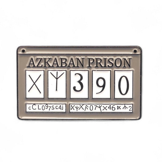 Enamel Pin Badge Featuring the Azkaban Prison number plate, instantly recognizable to wizarding world fans