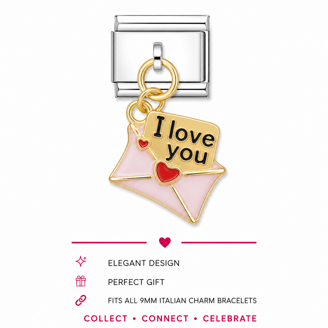 Love Letter Italian Dangle Charm | 9mm | Fits All Italian Bracelets