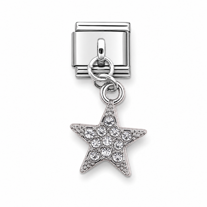Clear Star Crystal Dangle Italian Charm | 9mm | Fits All Italian Bracelets