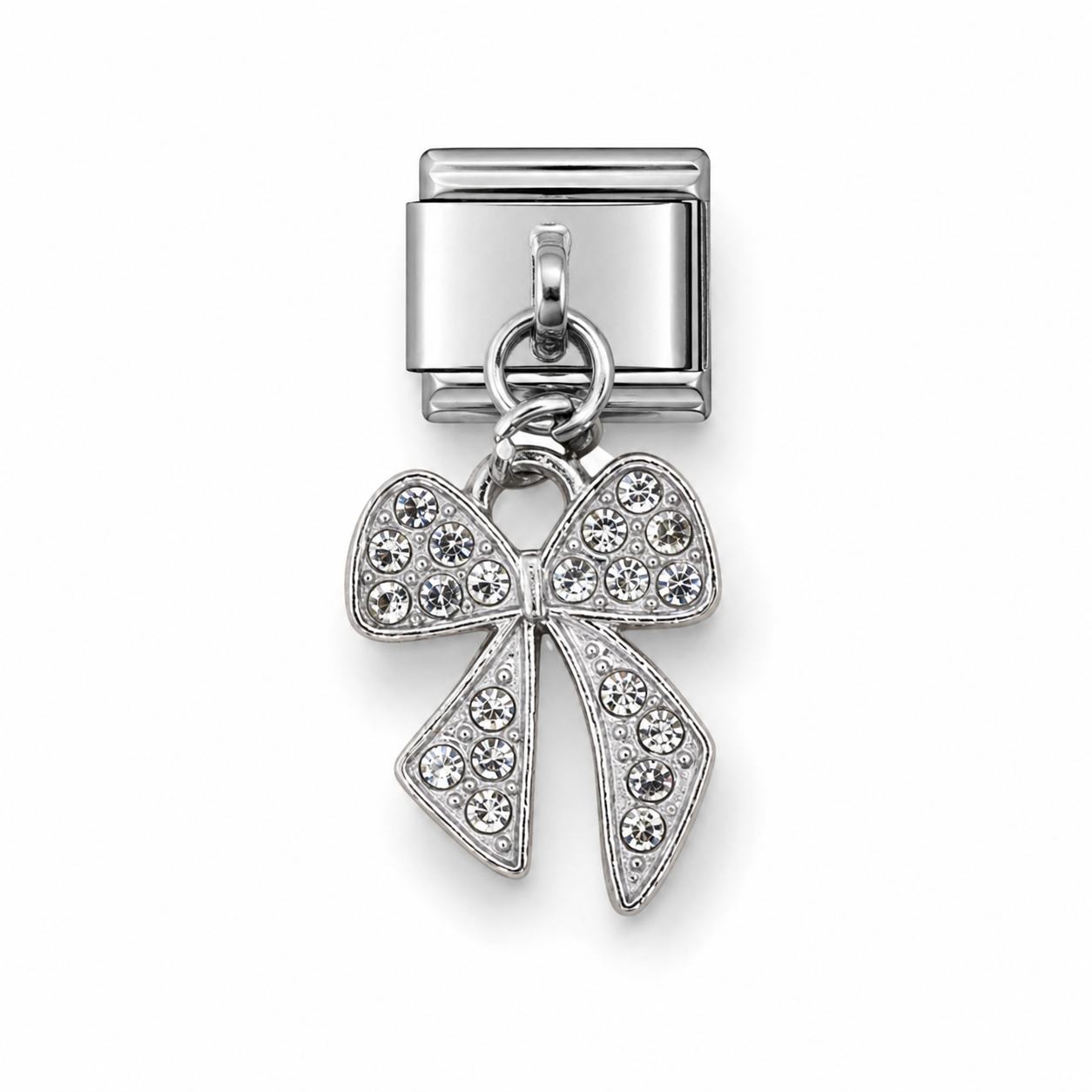 Clear Bow Crystal Dangle Italian Charm | 9mm | Fits All Italian Bracelets