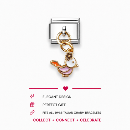 Pretty Bird Dangle Italian Charm | 9mm | Fits All Italian Bracelets