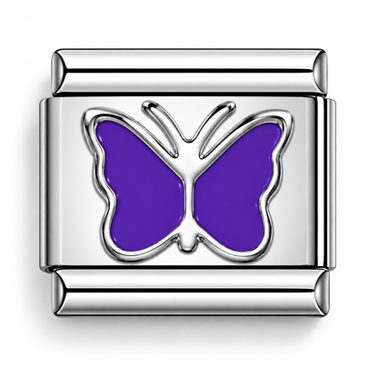 Purple Butterfly Italian Charm | 9mm | Fits All Italian Bracelets