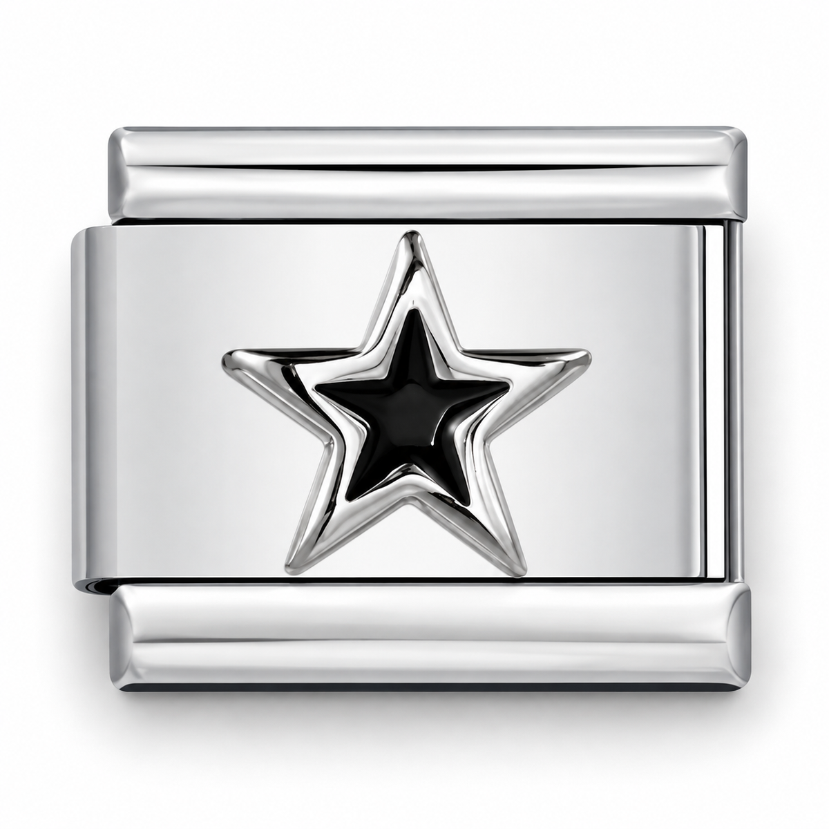 Black Enamel Star Italian Charm | 9mm | Fits All Italian Bracelets