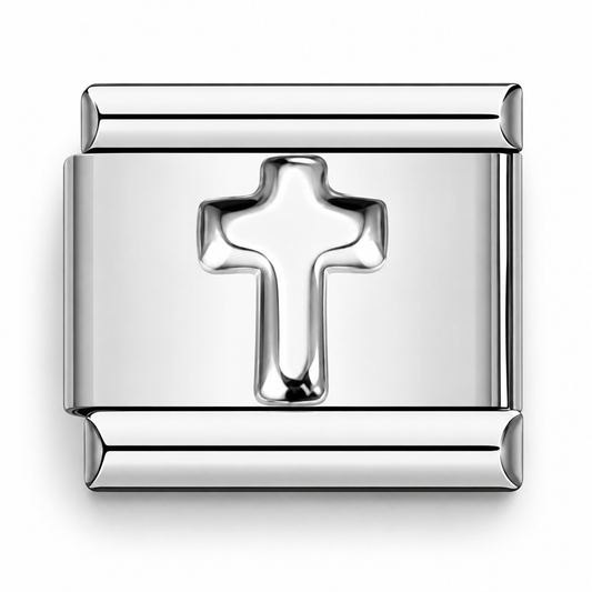 Silver Cross Italian Charm | 9mm | Fits All Italian Bracelets