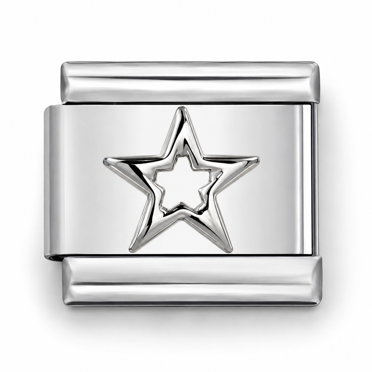 Silver Frame Star Italian Charm | 9mm | Fits All Italian Bracelets
