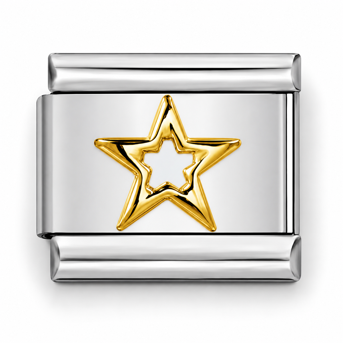 Gold Frame Star Italian Charm | 9mm | Fits All Italian Bracelets