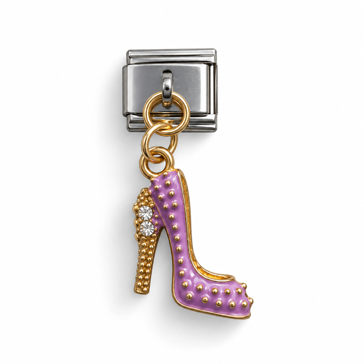 Lilac High Heel Shoe Dangle Italian Charm | 9mm | Fits All Italian Bracelets