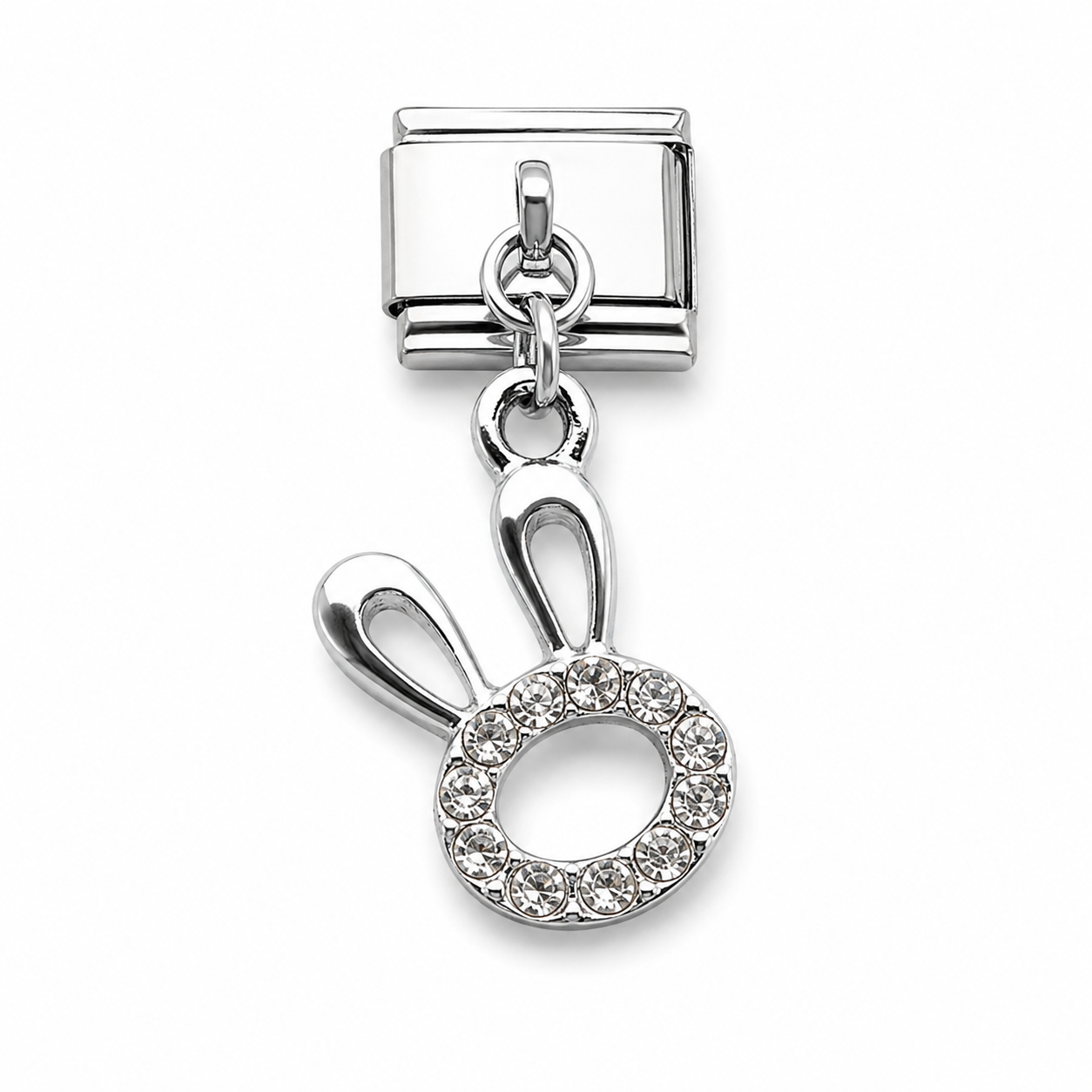 Bunny Crystal Dangle Italian Charm | 9mm | Fits All Italian Bracelets